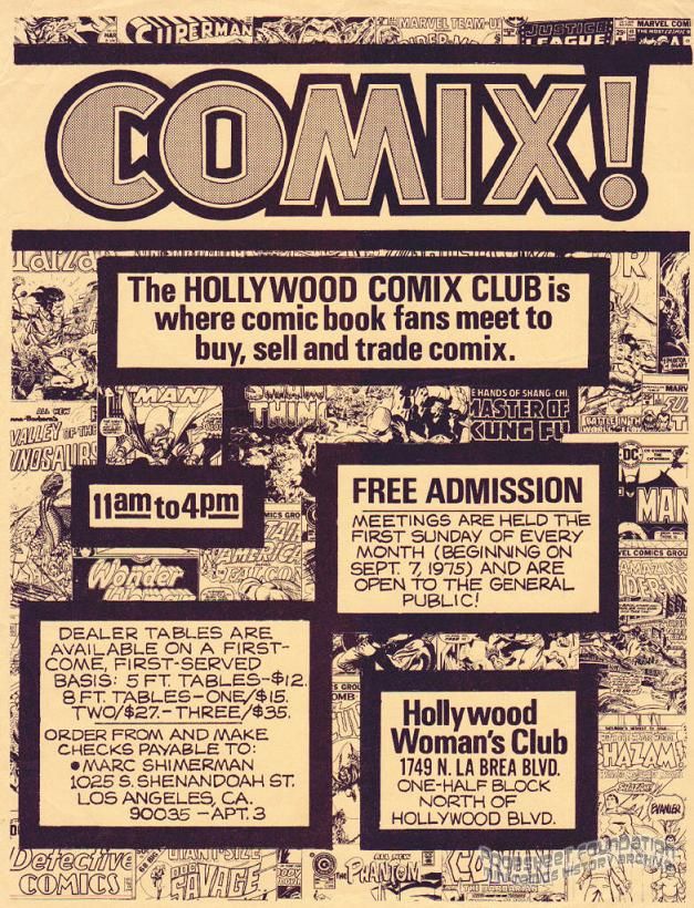Hollywood Comix Club flyer