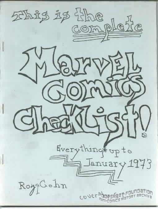 Marvel Comics Checklist