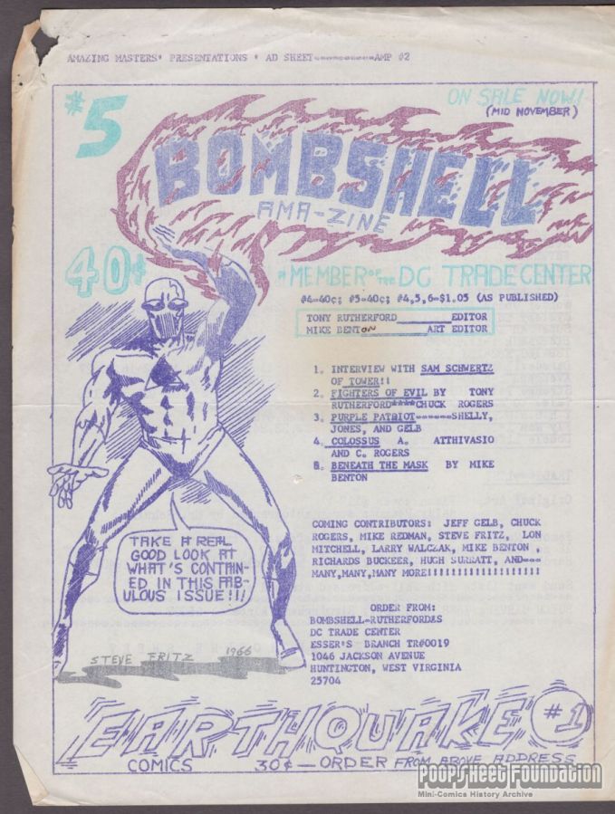 Amazing Masters Presents #2 ad sheet