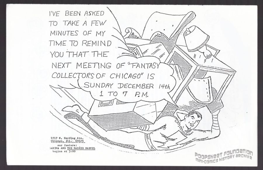 Fantasy Collectors of Chicago bulletin for December 14, 1969