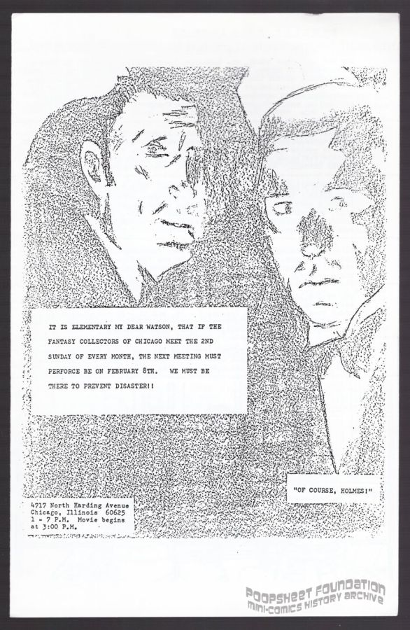 Fantasy Collectors of Chicago bulletin for February 8, 1970