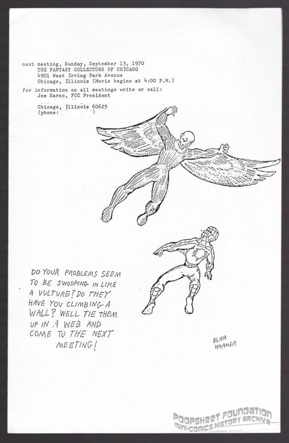 Fantasy Collectors of Chicago bulletin for September 13, 1970