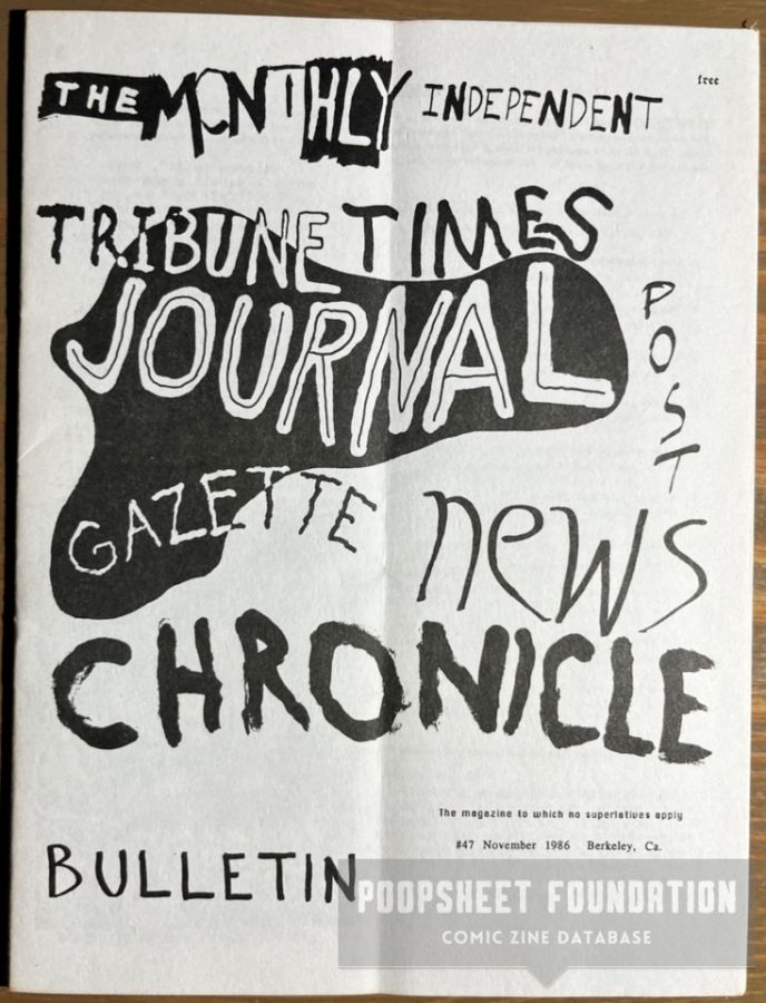 Monthly Independent Tribune Times Journal Post Gazette News Chronicle Bulletin, The #47