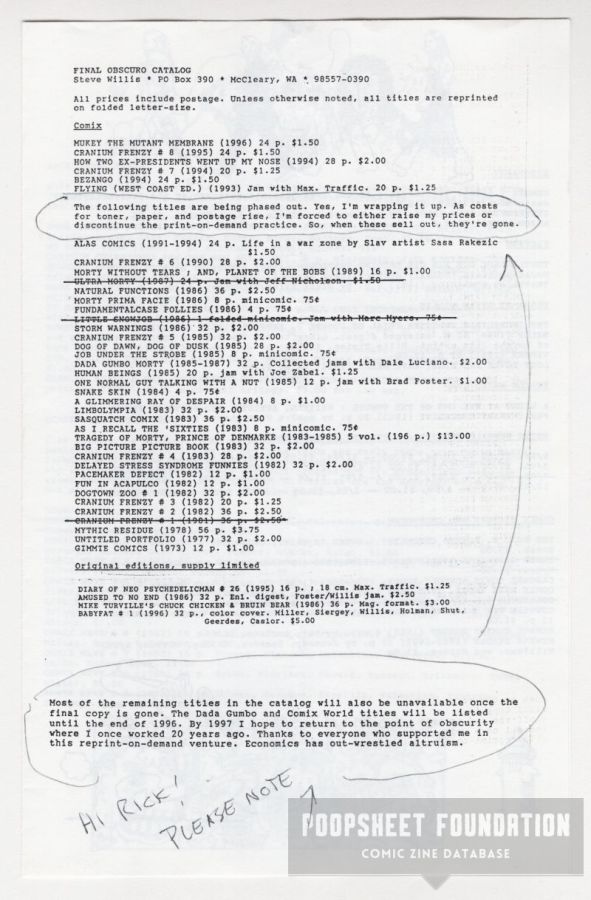 Catalog of Obscuro Comix and Other Stuff (final)