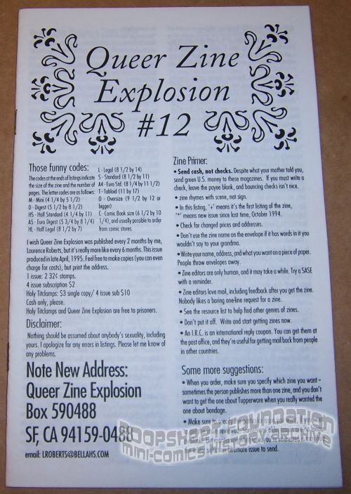 Queer Zine Explosion #12