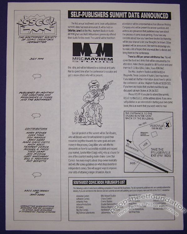 Southwest Society of Comic Creators Newsletter, The July 1994