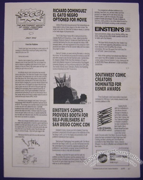 Southwest Society of Comic Creators Newsletter, The July 1995