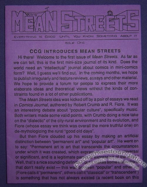 Mean Streets #1