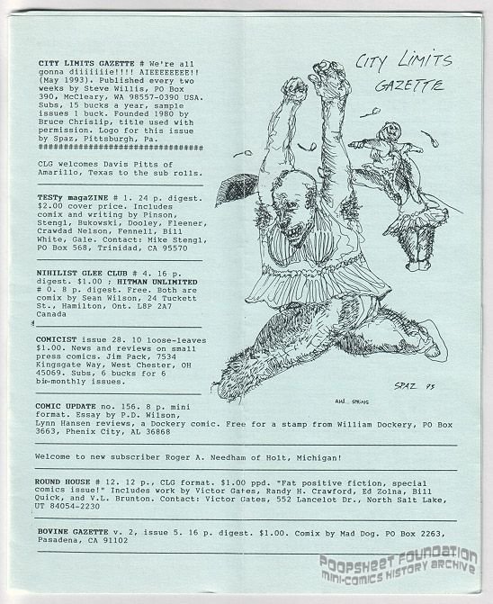 City Limits Gazette (Willis) May 1993, #We're all gonna diiiiiiie!!!! AIEEEEEEEE!!