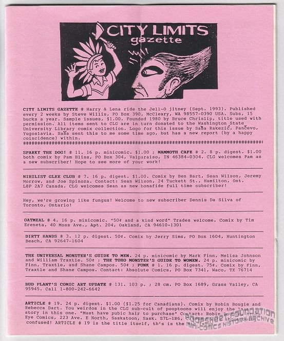 City Limits Gazette (Willis) September 1993, #Harry & Lena ride the Jell-O jitney
